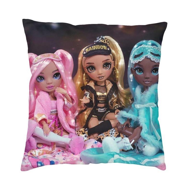 Rainbow High Violet Kissenbezug, 40 x 40 cm, Anime-Cartoon-TV, weicher Samt, luxuriöser Kissenbezug für Auto, Sofa, Büro, Hotel, Kissenbezüge 40x40cm 16x16in