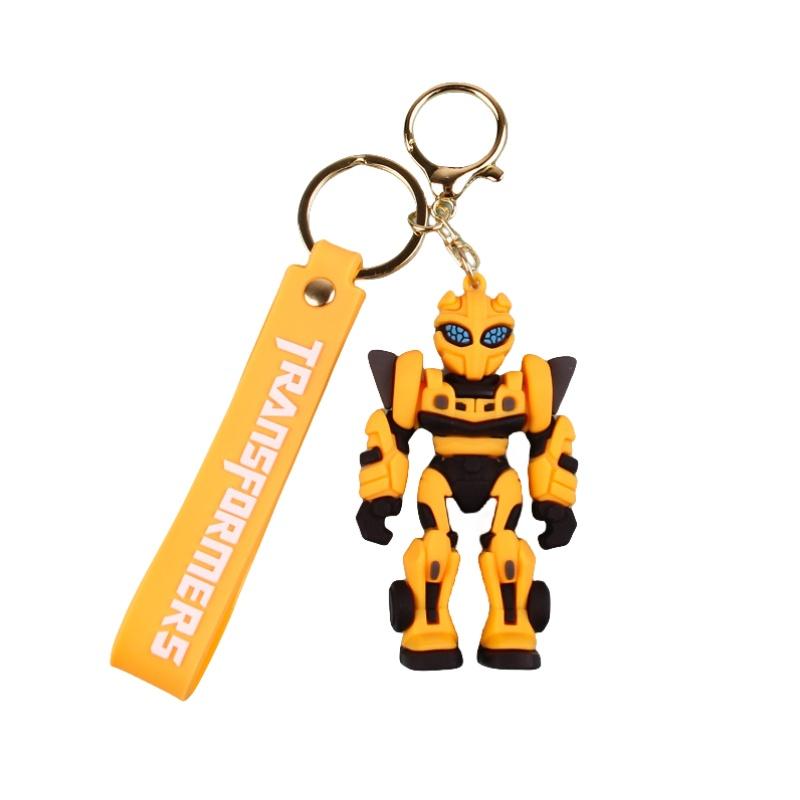 Neuer Transformers Schlüsselanhänger Cartoon Pvc Optimus Prime Figur Taschenanhänger Großhandel gelb