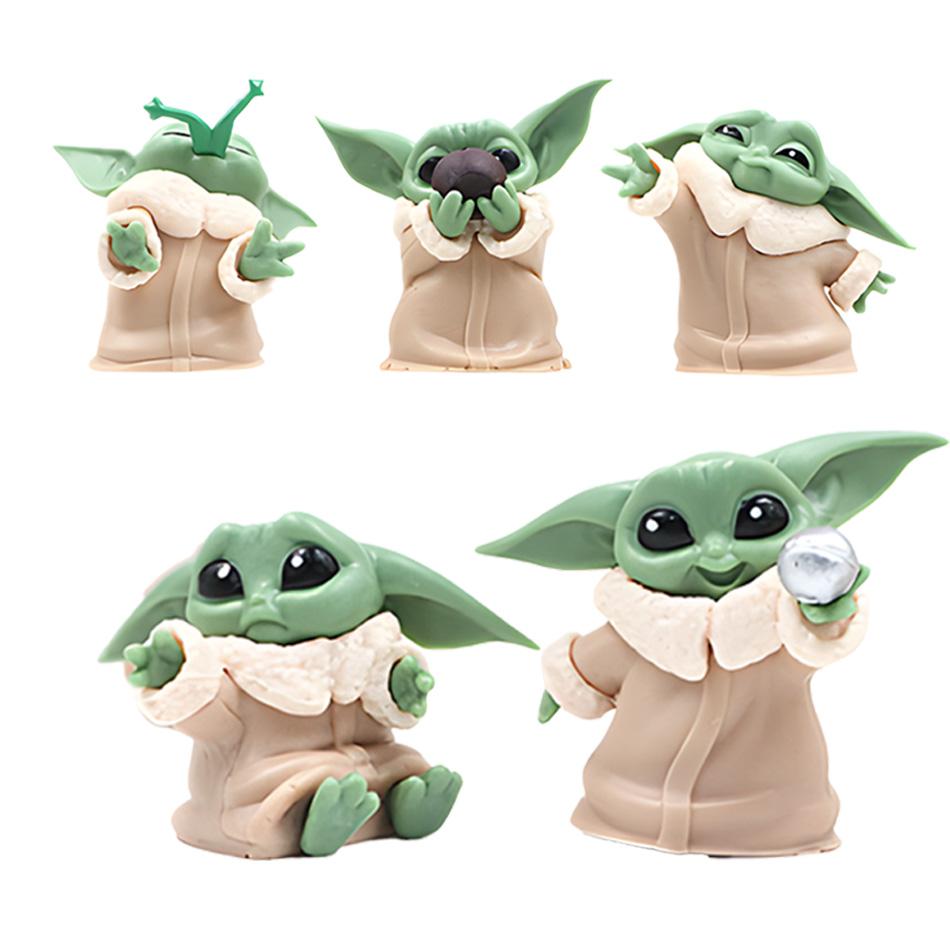 6 Stück Spielzeug Meister Baby Yoda Darth PVC Actionfigur Sammlung von Anime-Figuren Puppe Mini Spielzeug Modell für re