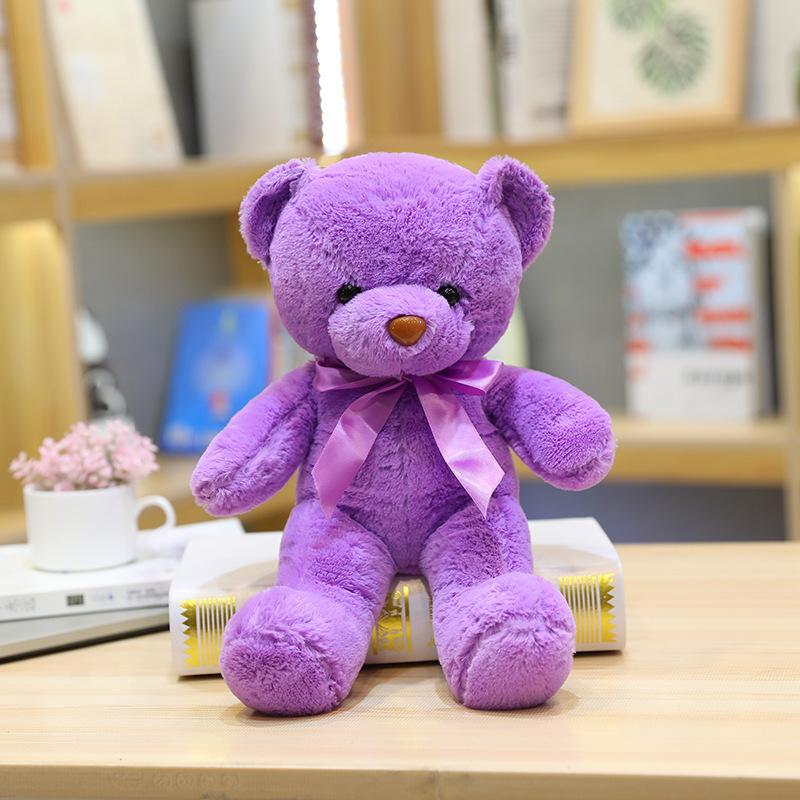 30 cm Bogen Bär Plüschtiere Ausgestopfter Bär Weicher Bär Hochzeitsgeschenke Jungen Spielzeug Geburtstagsgeschenk Weihnachten Brinquedos 30cm violett