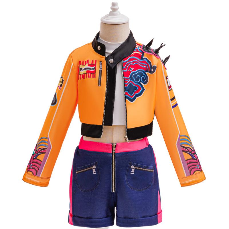 K-POP Rumi Cosplay Mädchen Kleidersets Mira 3-teilige Mädchen Anzüge Halloween Zoey Geburtstagsparty Kostüm 4-12 Jahre Kinderkleidung 150cm