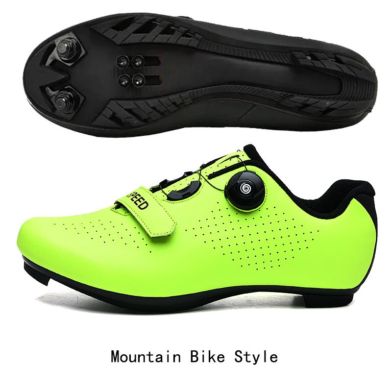 Neu Road Lock Schuhe Radfahren Schuhe Männer Und Frauen Berg Lock Schuhe Fahrrad Schuhe Outdoor Power 47 elektro grün
