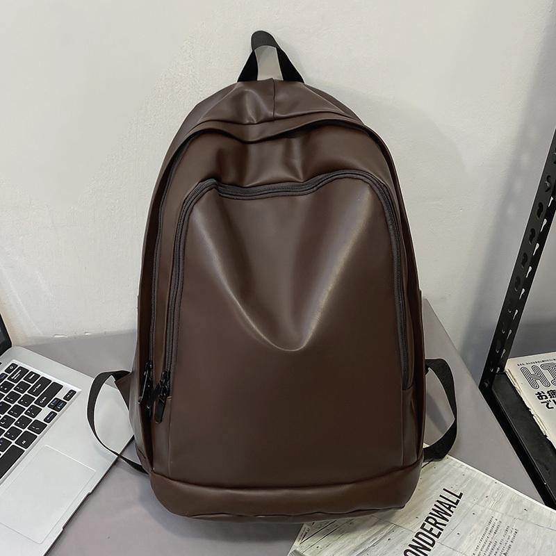 PU Schultasche Damen College Studenten Rucksack Neu Große Kapazität Computertasche Rucksack Haut braun