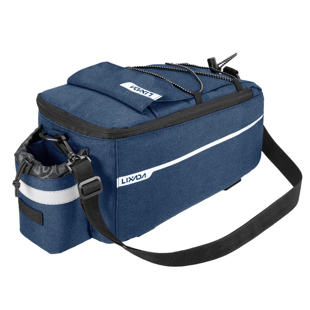 Lixada Isolierte Kofferraum-Kühltasche für Radfahren, Fahrrad, Gepäckträger, Aufbewahrung, Gepäcktasche, reflektierend, MTB-Fahrrad dunkelblaue