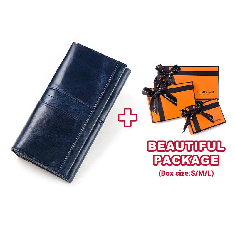 Damen Clutch aus echtem Leder, Geldbörse, modische Handy-Geldbörse für Damen, mit Kreditkartenhalter und Reißverschlussfach