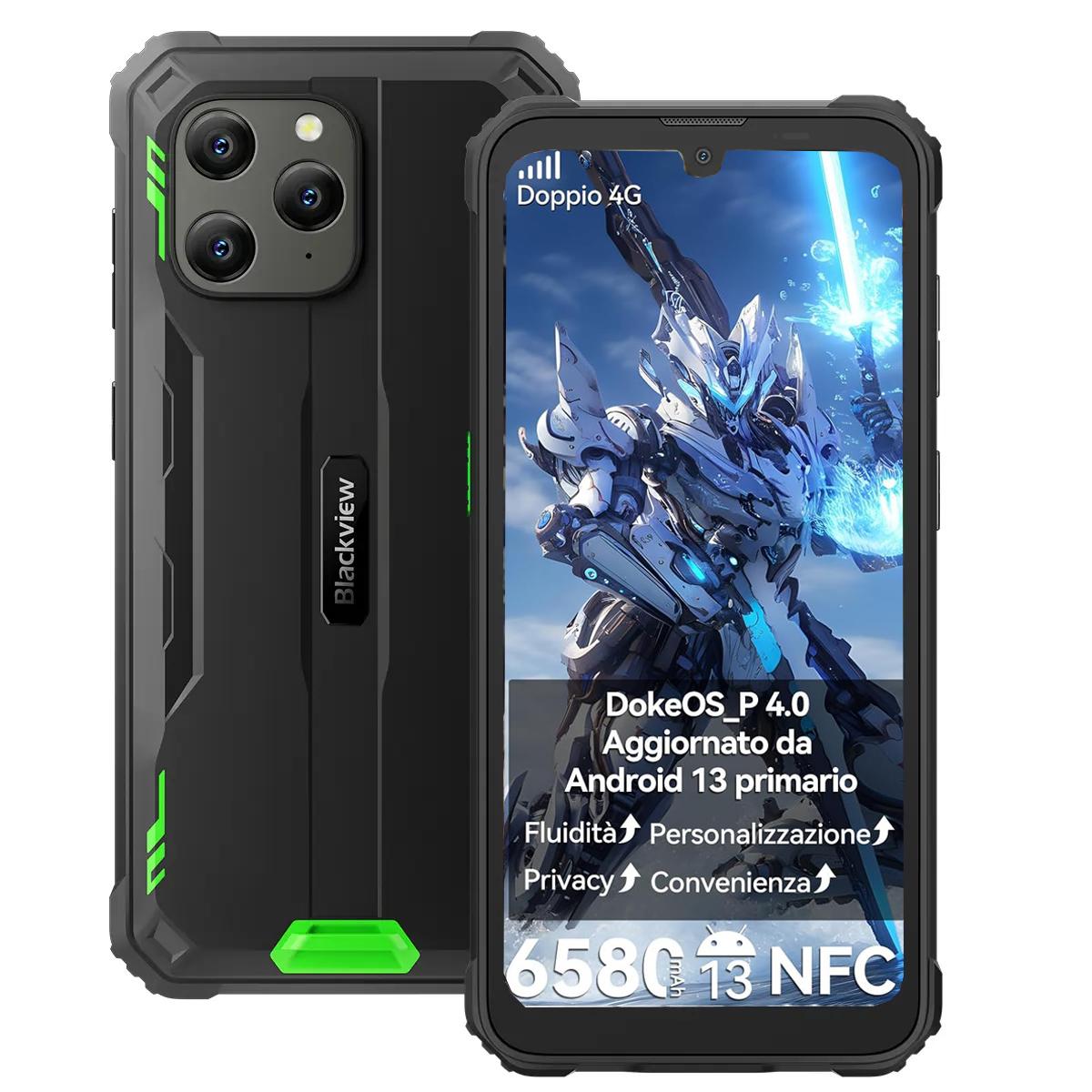 Blackview BV5300 Plus Robustes Telefon 6.1 HD 60Hz Display 8GB+128GB Android 13 6580mAh Akku 5MP+13MP Kamera Mobiltelefon 4GB+128GB only cellphone grün