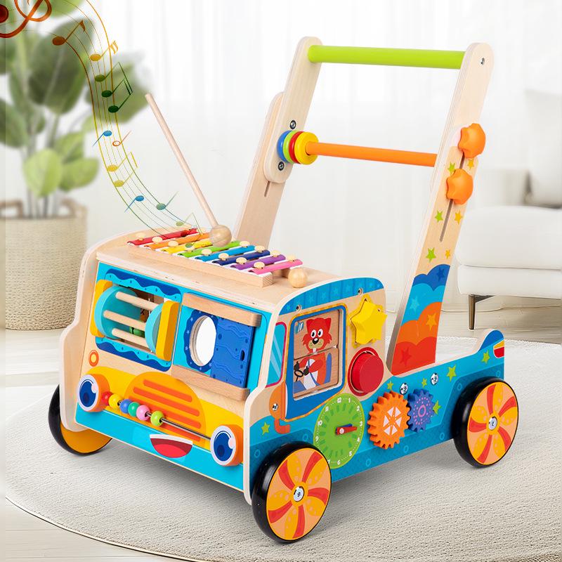 Multifunktionaler Kinderwagen-Lauflernwagen mit Kippschutz und Lernspielzeug