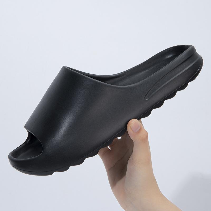 Sommer Strand Outdoor Herren Hausschuhe Damen Pantoletten Outdoor Indoor Eva Weiche Flip Flops Männlich Dicke Gezahnte Sohle Anti -Rutsch Schuhe 44-45 schwarz