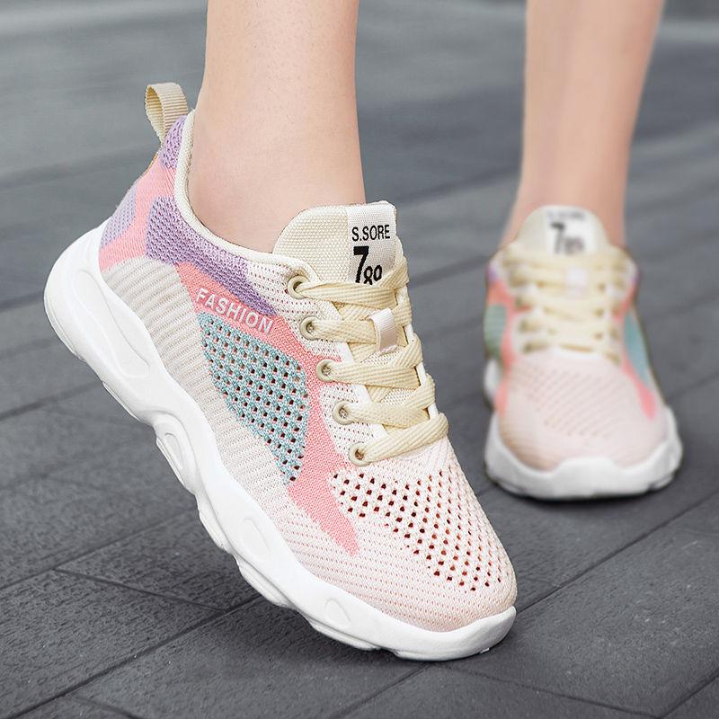 Neue Damen-Sneaker Trendy Schuhe Weiche Unterseite Bequeme Atmungsaktive Sneaker Damen Outdoor Sneakers Sneaker 40 beige