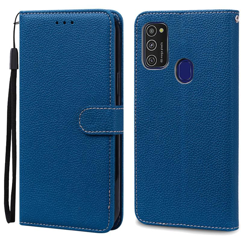 M21 Fall Für Samsung Galaxy M21 Fall M215F Leder Brieftasche Flip Fall Für Samsung Galaxy M21 M 21 Fall Weiche Silikon abdeckung Fundas For Samsung M21 navy blau