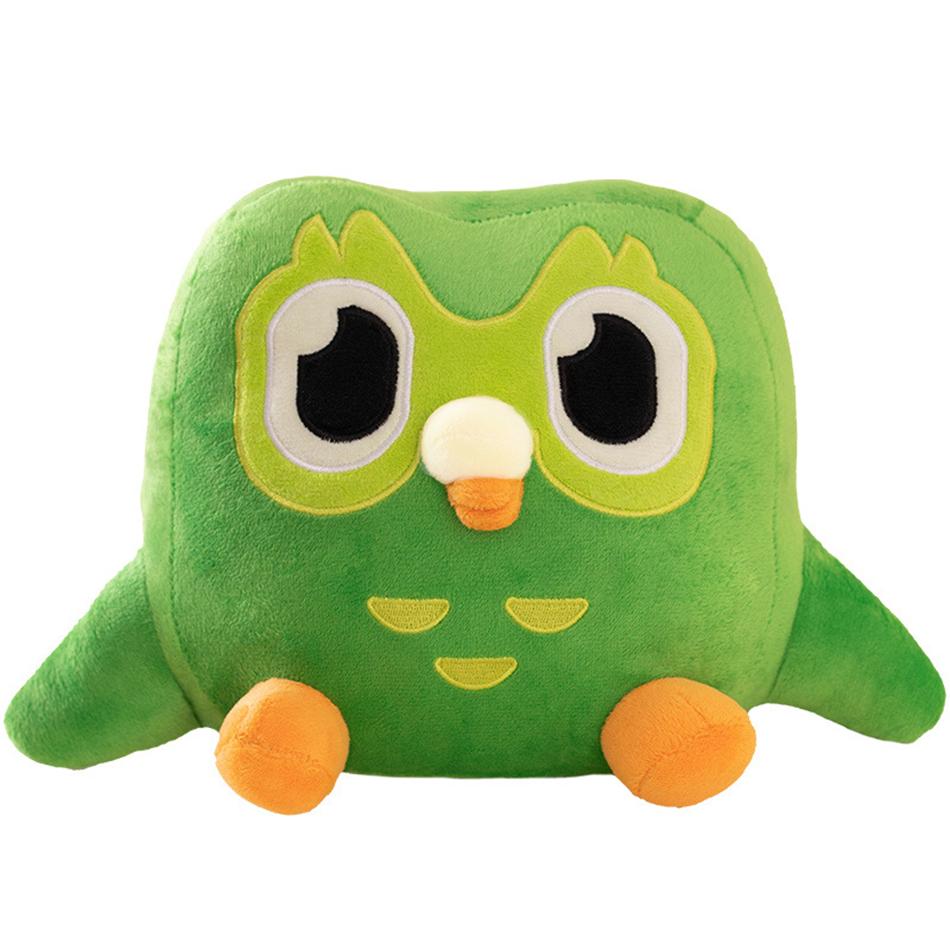 Grünes Duolingo Eulen Plüschtier Spielzeug Duo Plüschfigur von Duo der Eule Cartoon Anime Eulenpuppe Weiches Kuscheltier Spielzeug Kinder Geburtstagsgeschenk