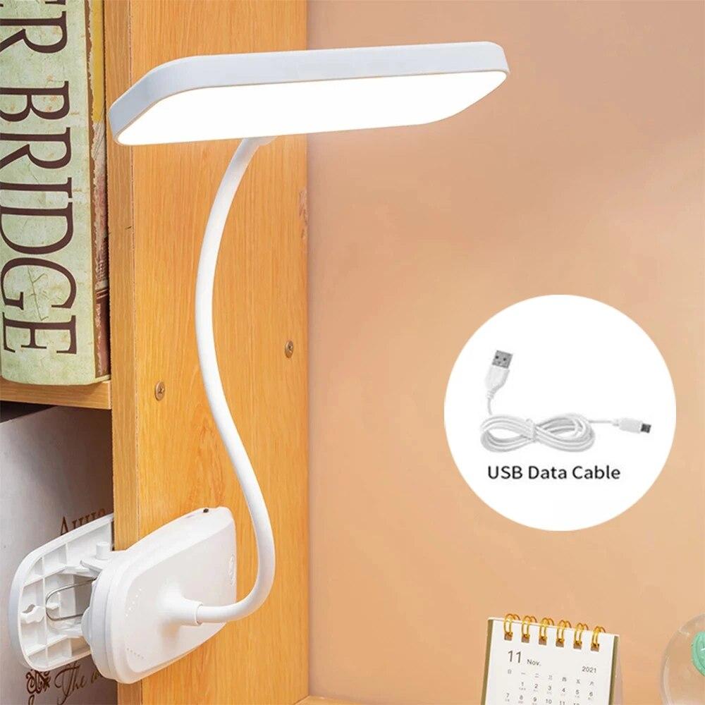 Clip-on LED Tisch Lampe USB Aufladbare Buch Lesen Licht Nachttisch Nacht Lampe für Schlafzimmer Dimmbare Augenschutz Schreibtisch Lampe Rechargeable Battery&3600 mAh