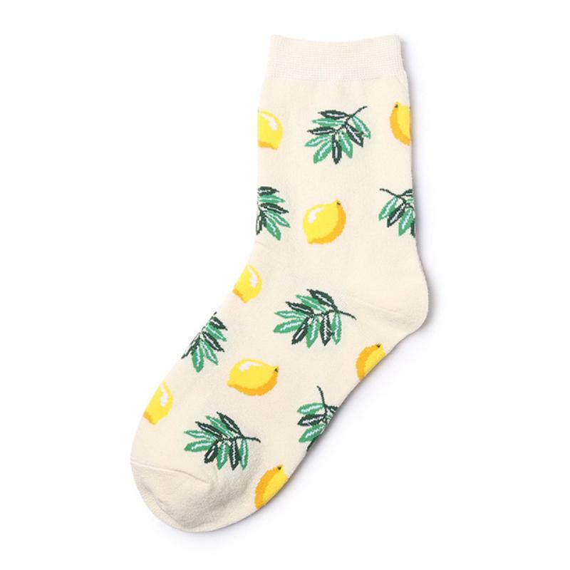 Korea Stil Damen Socken Baumwolle Obst Lebensmittel Socken Kirsche Pfirsich Banane Ei Hamburger Avocados Socken One size