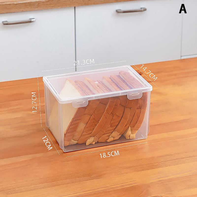 Brotbehälter, Aufbewahrungsbox, Küchenspender, Brotkästen, Backen, Brot, Kuchen, Behälter, luftdichte Box, Kühlschrank, transparente Küche 21.3*14.7*12.7cm