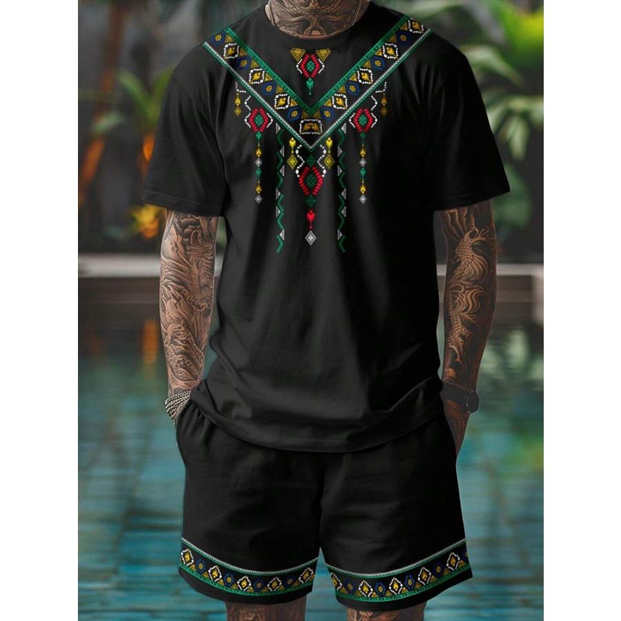 Herren T-Shirt und Shorts Set Sommer Herren Top Alltag Casual Herren Oversized T-Shirt Outdoor Street Fashion Herren Sporthose XXXL