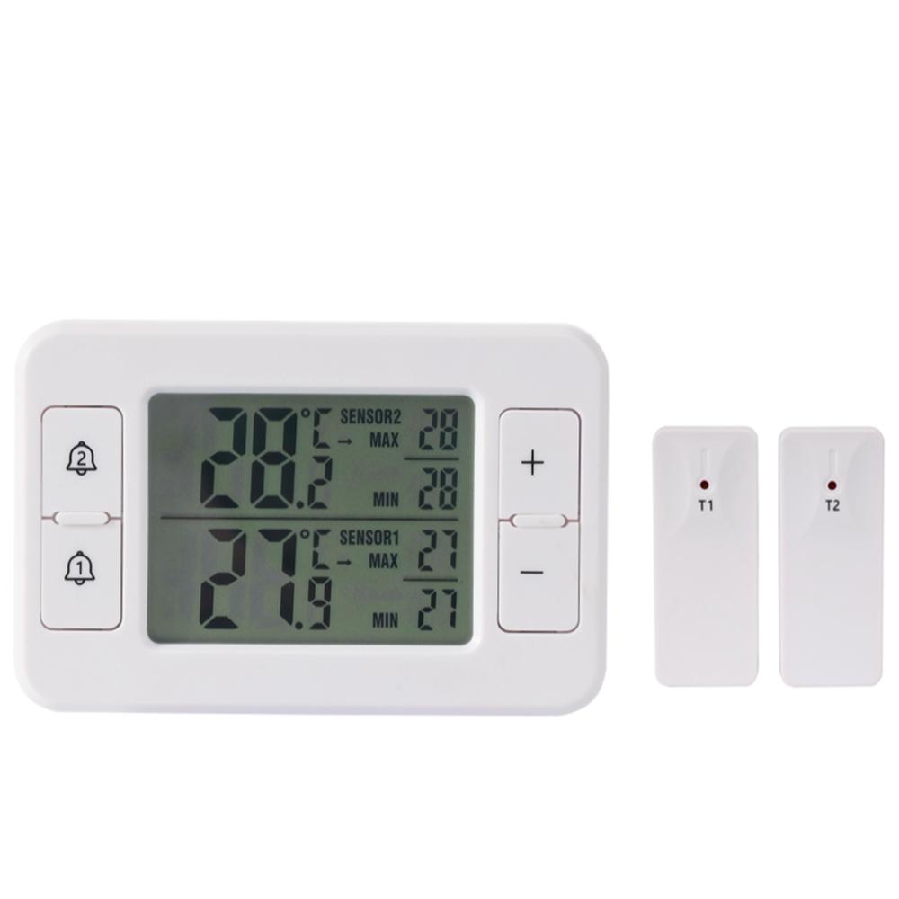Kabelloses digitales Kühlschrankthermometer Hohe Genauigkeit Gefrierschrank-Temperaturüberwachungs-Sensor Alarm -40℃~60℃ weiß