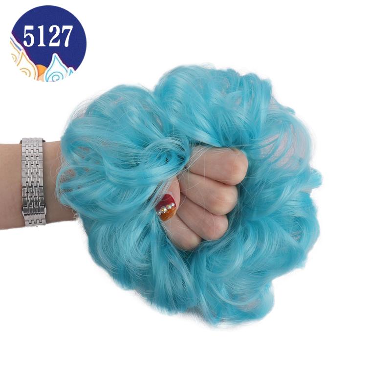 Haarknoten, Haarteil, dunkelbraun, Messy Bun, Haarverlängerung, für Damen, gewellt, lockig, Hochsteckfrisur, Haargummi, elastisch