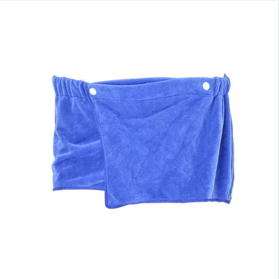1Pc männer Kurze Bad Handtuch Absorbieren Tragbare Korallen Fleece Handtuch Strand Sexy Bad Schwimmen Handtuch Decke blau