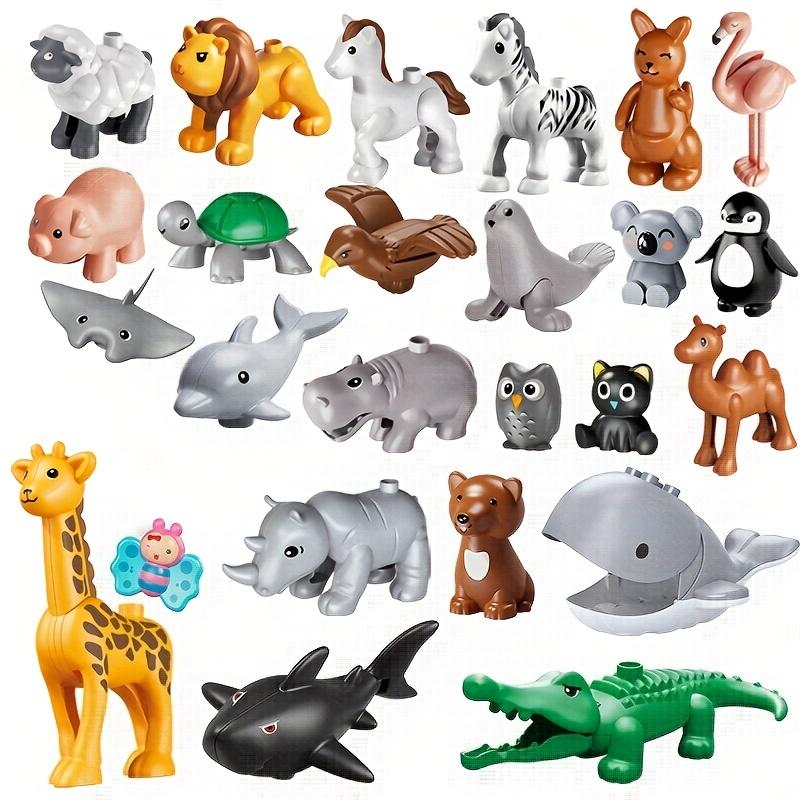25 Stück/Set Große Größe Minifigur Tiere Block Bauernhof Serie | Große Bausteine Kompatibel mit Duplo Tiere Serie Spielzeug für Kinder Kinder Partygeschenk 25pcs/set bunt
