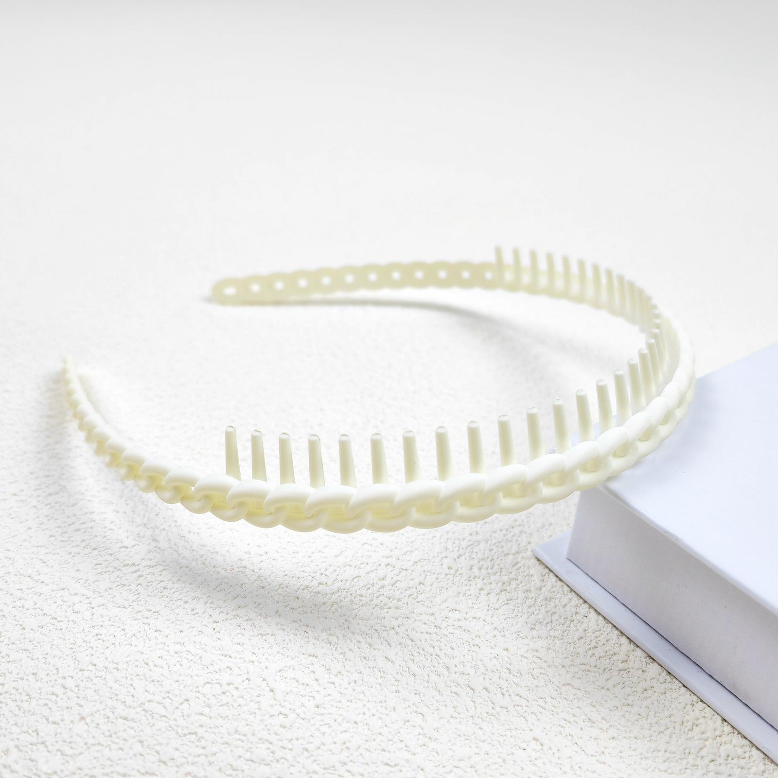 1PC Haar Clip Frosted Farbe Stirnband frauen Nicht-slip Band Zähne Einfache Druck Stirnband Gesicht Stirnband Haar zubehör beige