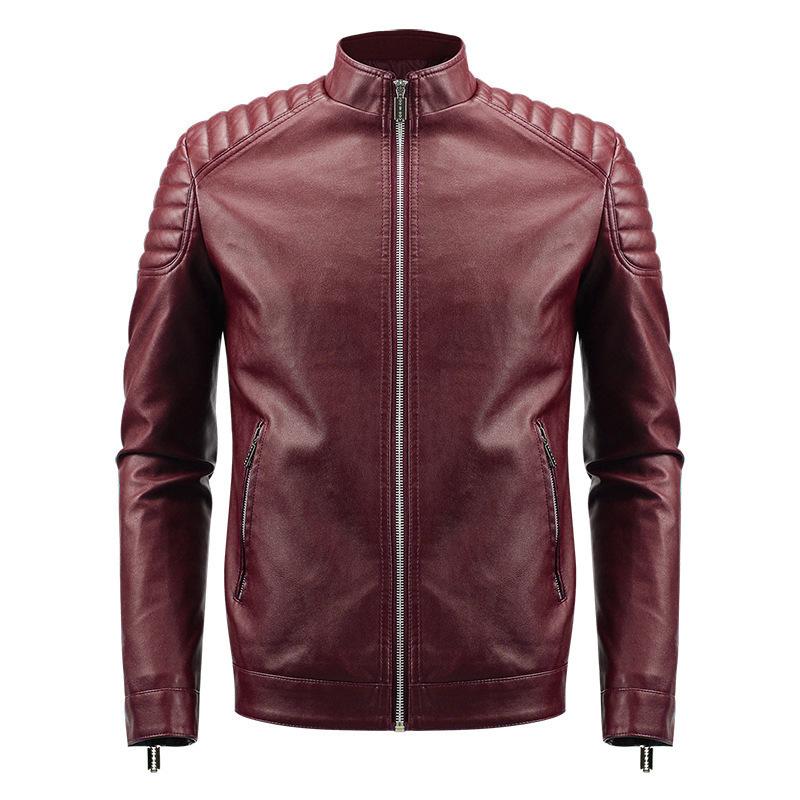 Gewaschene Lederjacke Koreanische Version Lokomotiv Slim-Fit Lederjacke Herren Lederjacke Herren Lederjacke 3XL