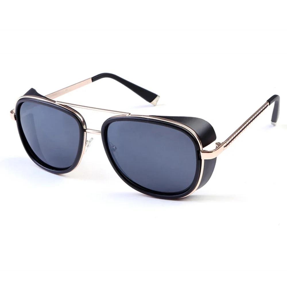 Steampunk Sonnenbrille Herren Damen verspiegelt Designer Sonnenbrille Vintage Gläser rot UV400 Sonnenbrille