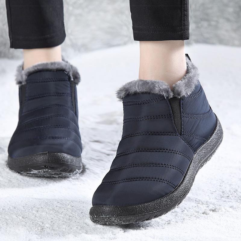 Damenstiefel Schwarz Slipper Damenschuhe Fell Damenschuhe Unisex Stiefeletten Wasserdicht Warmhalten Botas Mujer Winter Schneestiefel 35 blau