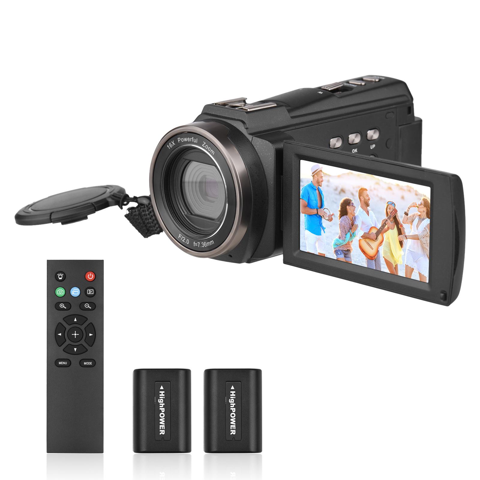 Andoer 4K/60FPS 48MP WiFi Digital Videokamera Camcorder Recorder mit 16X Zoom 3 Zoll Touchscreen schwarz