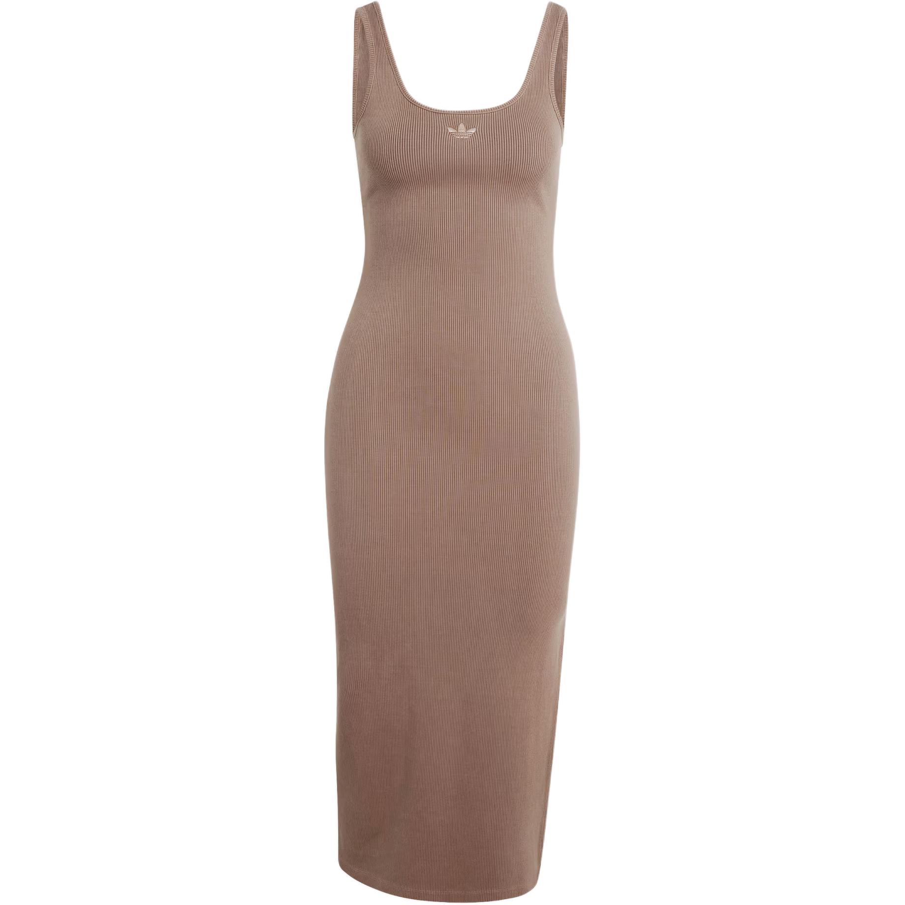 Adidas Originals Geripptes Tanktop Lässig Gewaschen Schmal Tägliches Camisole-Kleid Damen Kleider KE3167 L gray