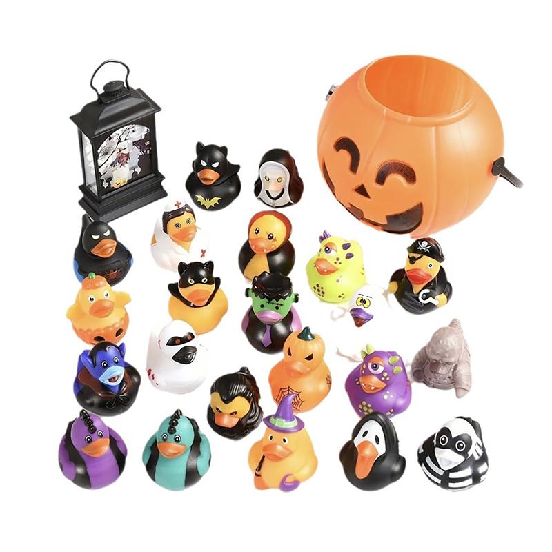 5 Stück Halloween-Gummi-Enten in Großpackung, Enten, Auto-Dekoration für Süßes oder Saures, Halloween, Goodie Bag Füller, Party-Geschenke, Spielzeug