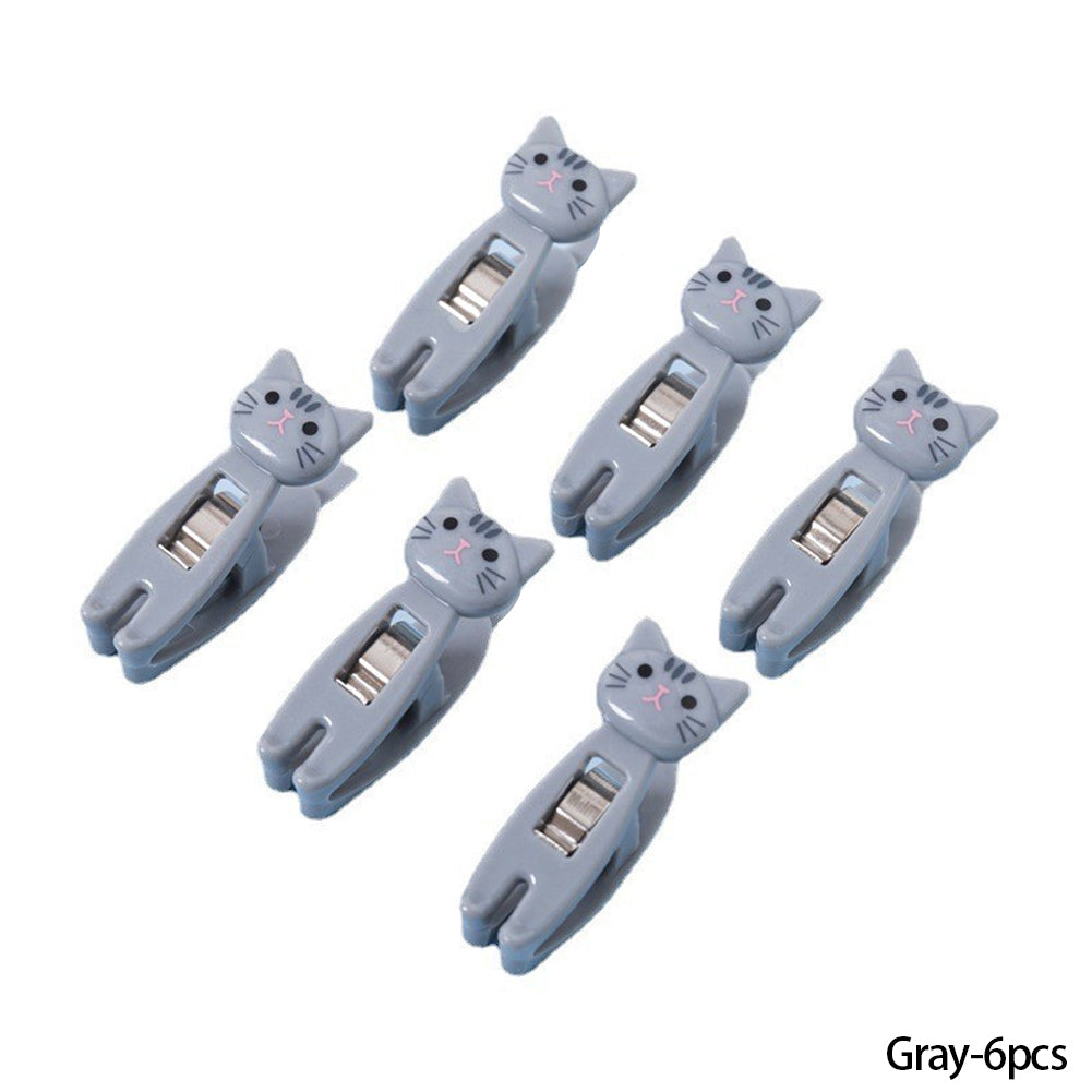6 teile/paket Cartoon Katze Clips Lebensmittel Versiegelung Clips Beutel Sealer Clamp Tragbare Househould Lebensmittel Snack Lagerung Seal Versiegelung Beutel Clips