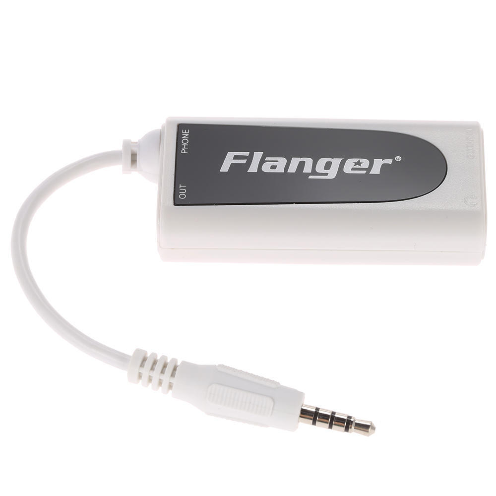 Weißer Gitarren-Bass-zu-Android-Apple-iPhone-iPad-iPod-Touch-Musikkonverter-Adapter schwarz