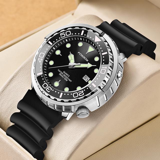 LIGE Neue Taucheruhr für Männer Top-marke Luxus herrenuhren 50 mt Wasserdichte Leuchtuhr Sport Armbanduhr silber/schwarz