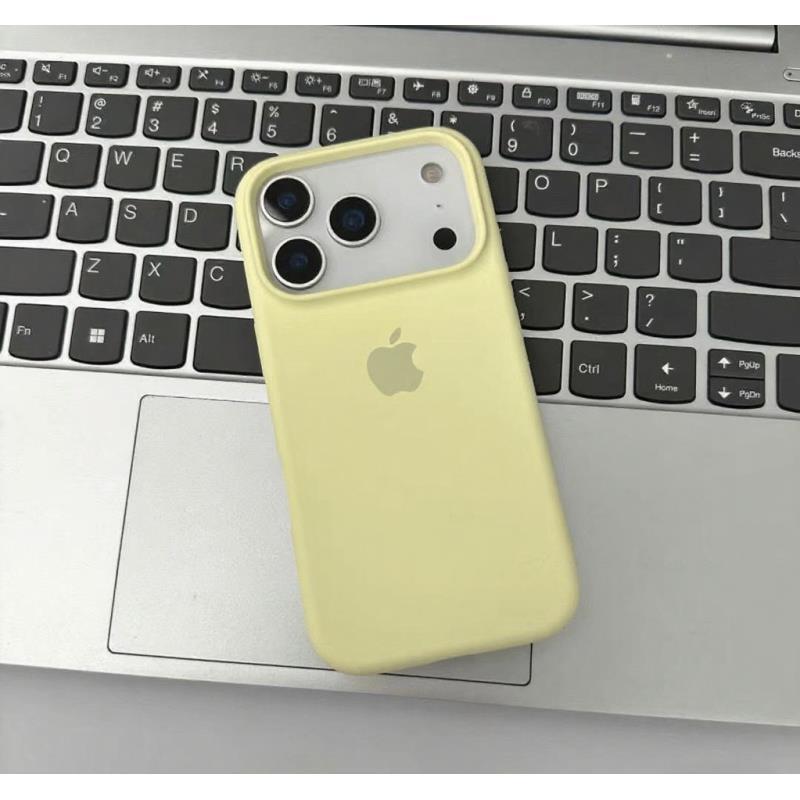 Handyhülle aus flüssigem Silikon für Apple iPhone 17 Pro Max - Einfarbig Große Aussparung Stoßfest Vollständige Abdeckung für iPhone 16/15/14/13/12/11/Pro/Plus/17 Air iPhone 17 Air helle gelbe