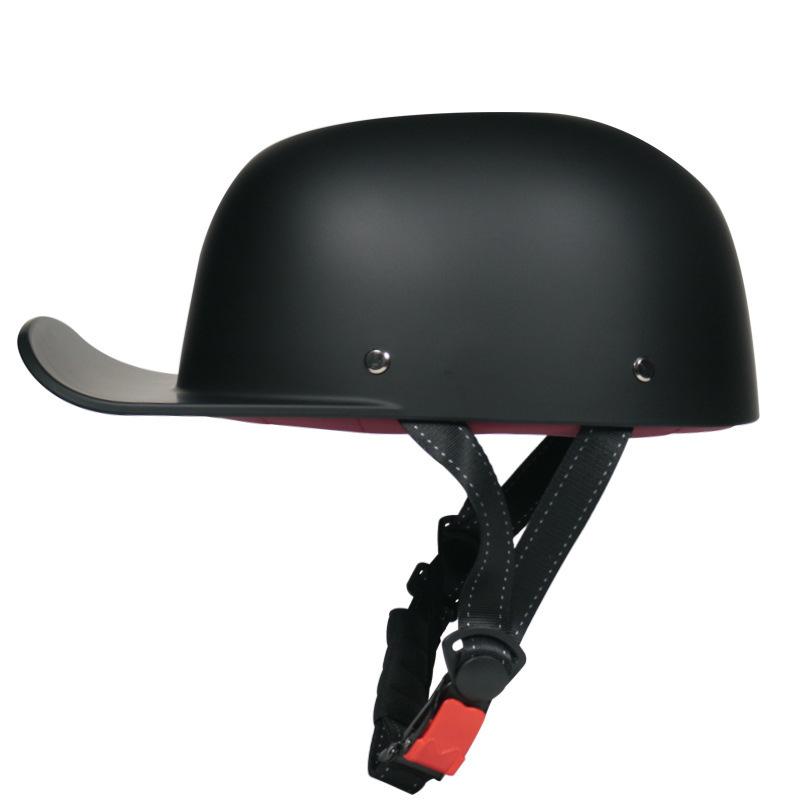 Vintage Gangster Persönlichkeit Baseballkappe Männer und Frauen bemalter Helm Schaufelhelm Kappe Helm Elektroauto Halbhelm Fahren XL(59-60) black