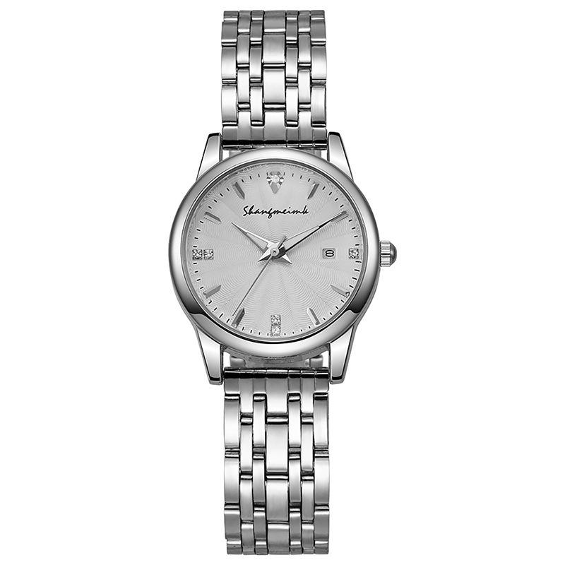 Elegante Damenuhren Top Modestile Damen Quarz Armbanduhren Neu Original Beste Geschenke Uhr silber