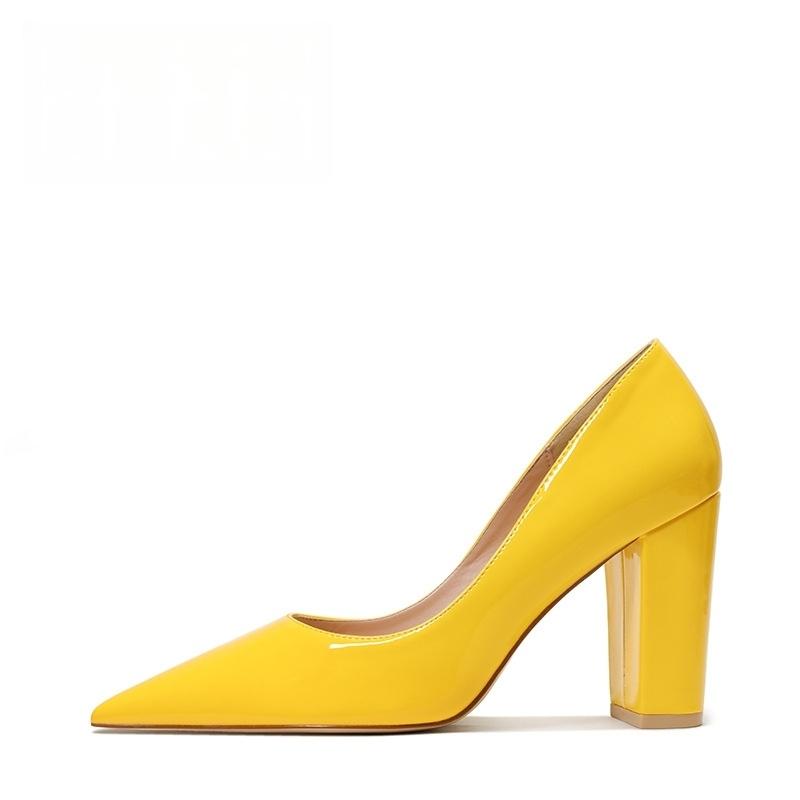 Mode Dicke Ferse Damenschuhe Blockabsatz für Damen Mode Damen Sandalen Blockabsatz 43 yellow