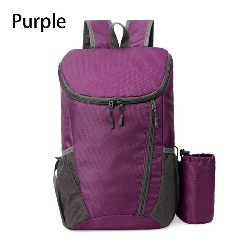 1 Stück Falttasche mit großer Kapazität, leicht, wasserdicht, 8 Farben, Outdoor-Tasche, Reisesport, faltbare Rucksäcke One Size violett