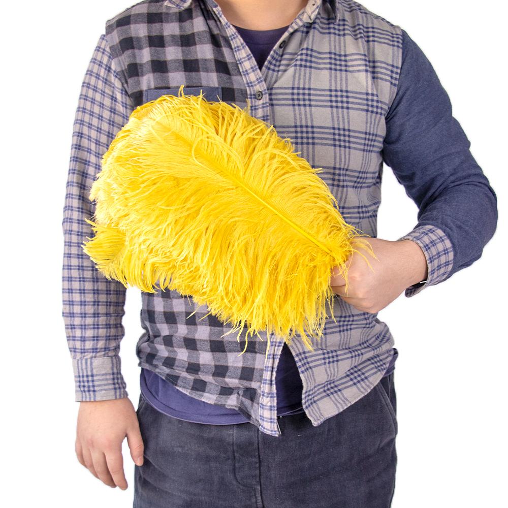 10 Stück 45-50cm Straußenfedern für Bastelarbeiten Hochzeitsfeier Dekoration Federn Straußen Tischmittelstücke Farbige Federn Dekoration 25-30cm 12-14inch goldgelb