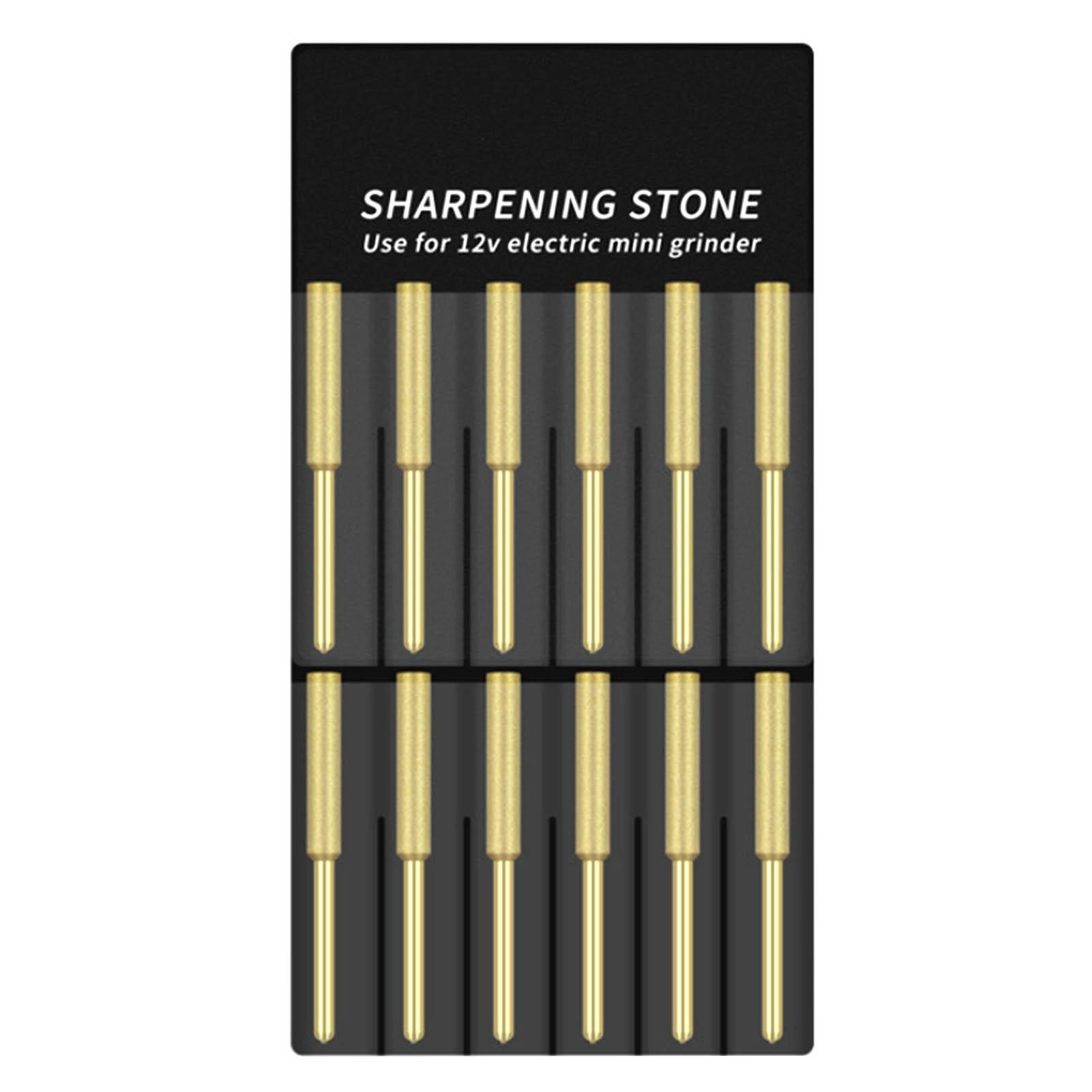 12 Stück Kettensägen-Bits, Titanbeschichteter Diamantschärfer, hohe Härte, elektrische Kettensägenfeile 4.8mm