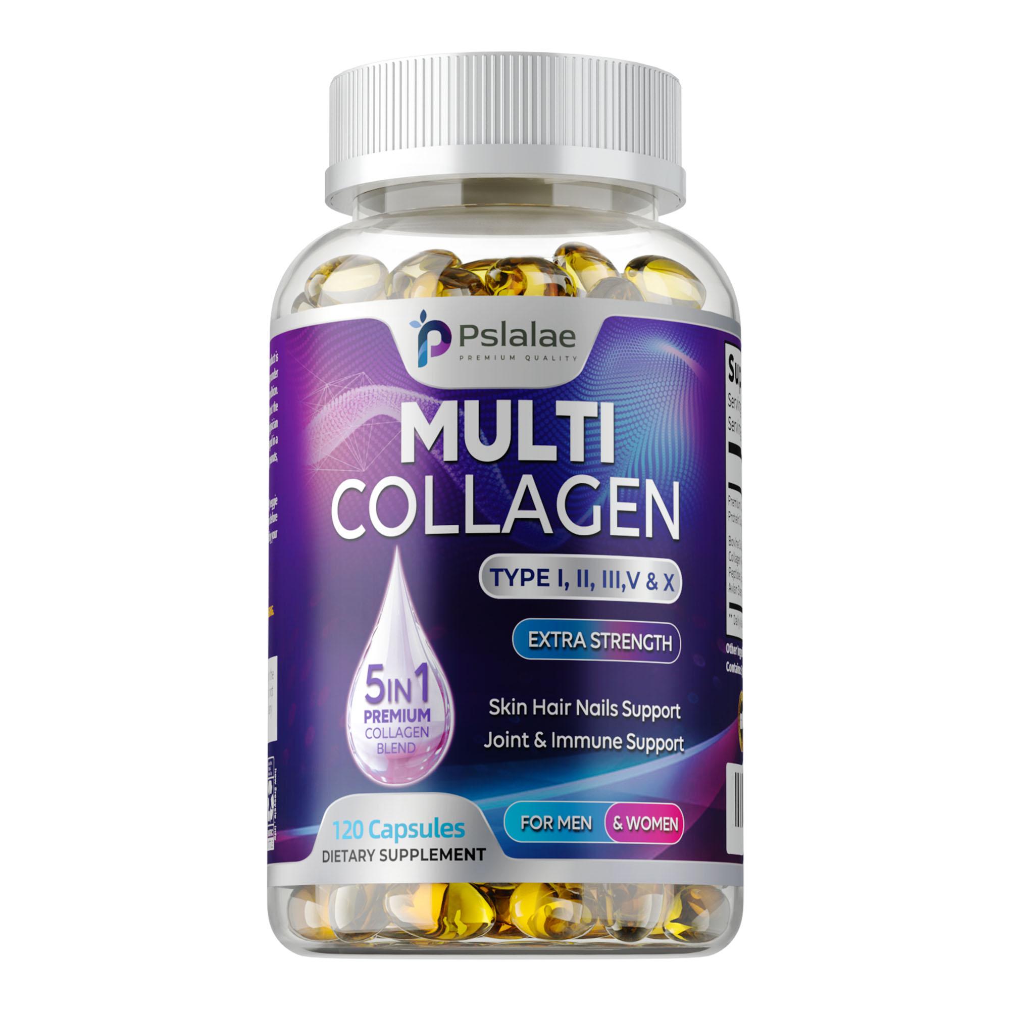 Multi-Kollagen-Peptide 1800mg - Typ I,II,III,V,X - Gesunde Knochen,Haare,Haut,Nägel 120