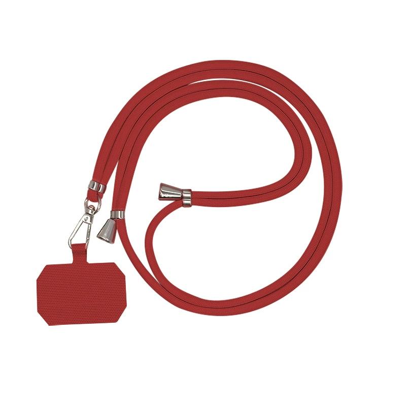 Verstellbares Handy-Lanyard, Anti-Lost-Seil mit fester Karte für iPhone, Samsung, Xiaomi, minimalistisches Handy-Hängeseil rot