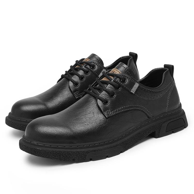 Herbst/Winter Herren Echtleder Schuhe Wasserdicht Outdoor Herrenstiefel Herren Oxford Schuhe Derby Schuhe Herren Brogues Schuhe 44 schwarz