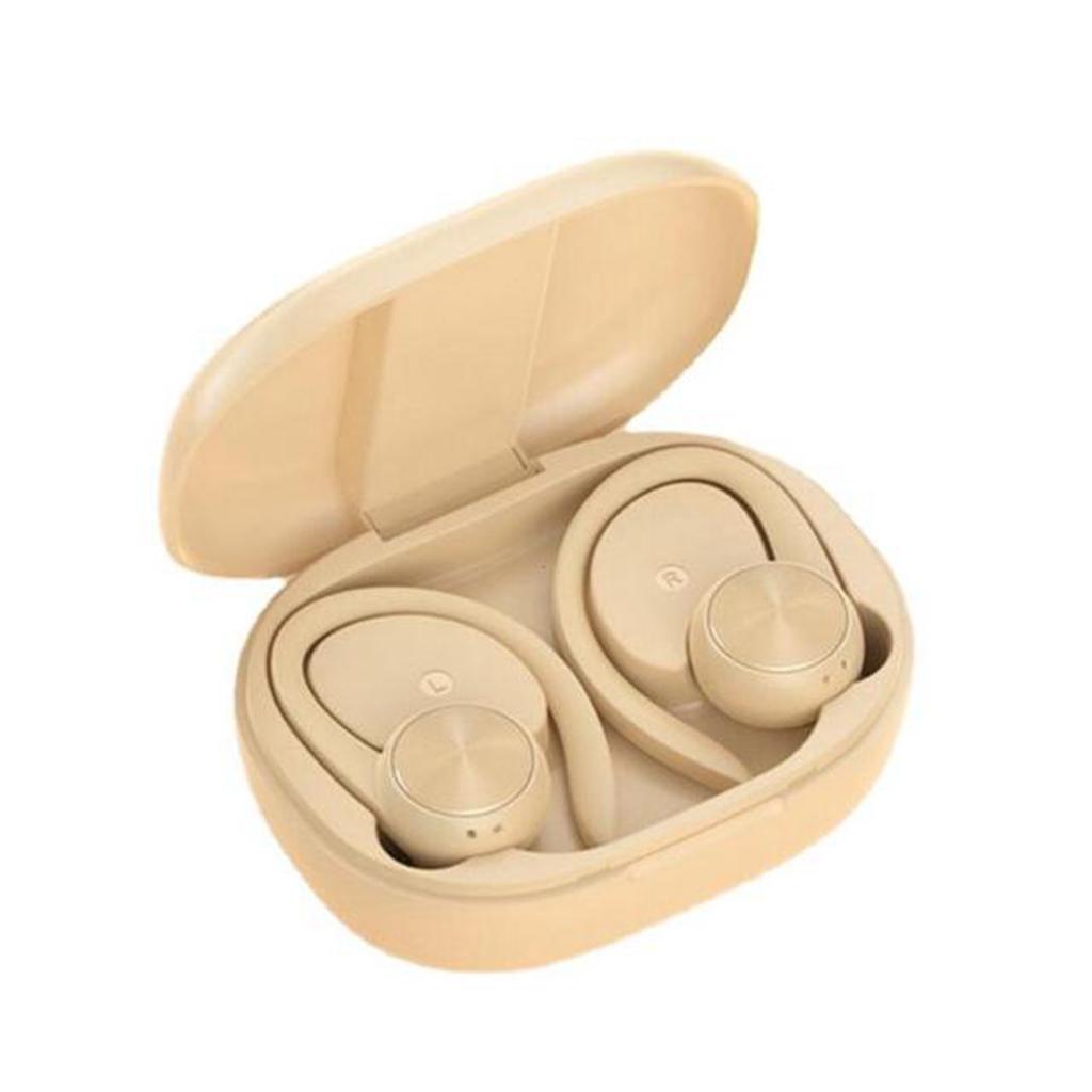 Sport Bluetooth Drahtlose Kopfhörer mit Mikrofon IPX5 Wasserdichte Ohrbügel Bluetooth Kopfhörer HiFi Stereo Musik Ohrhörer für Telefon gelb