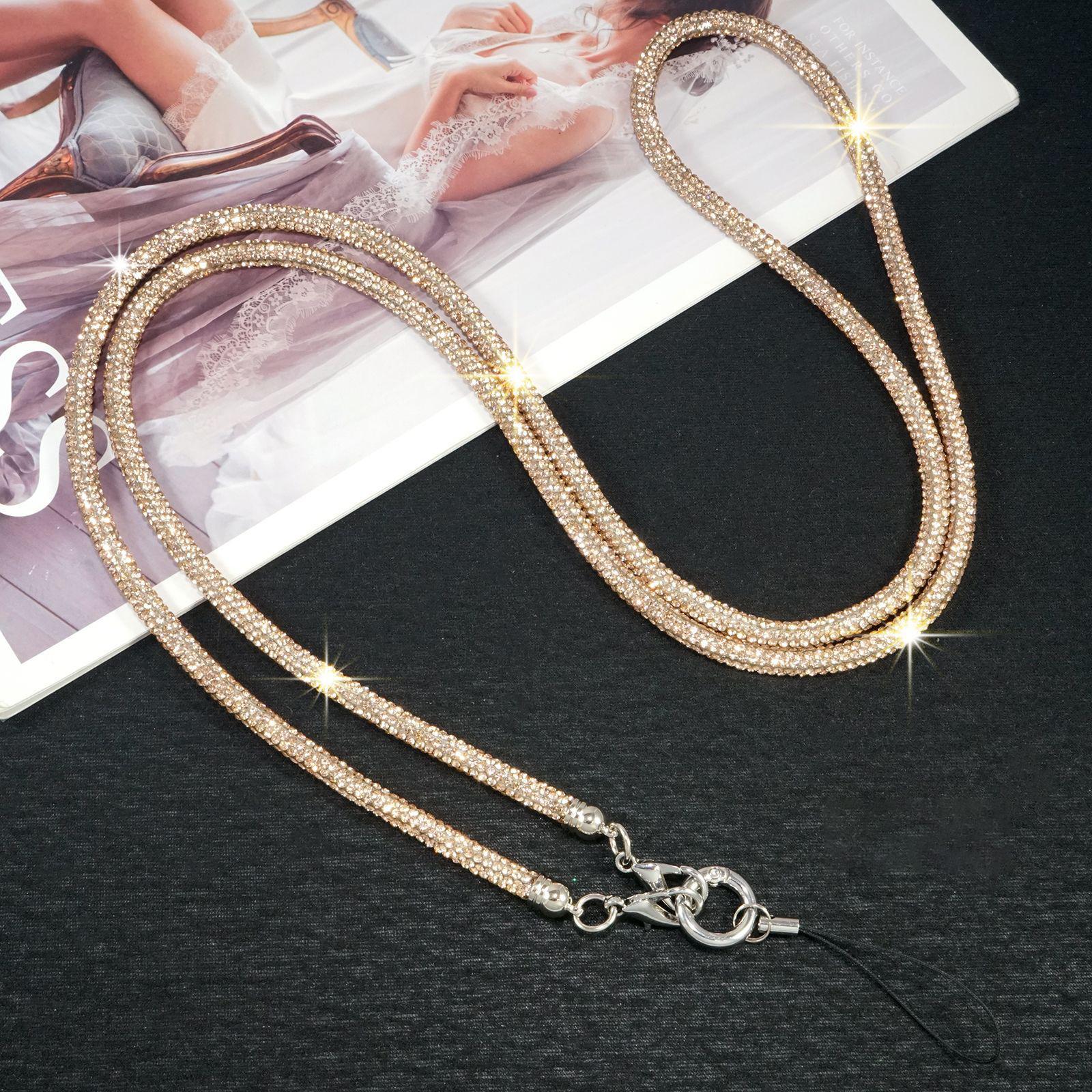 Neues Luxus Kristall Strass Handy Lanyard Helle Bling Bling Handyhülle Kettenriemen Handy Anti-Verlust Seil Handy Zubehör 70cm