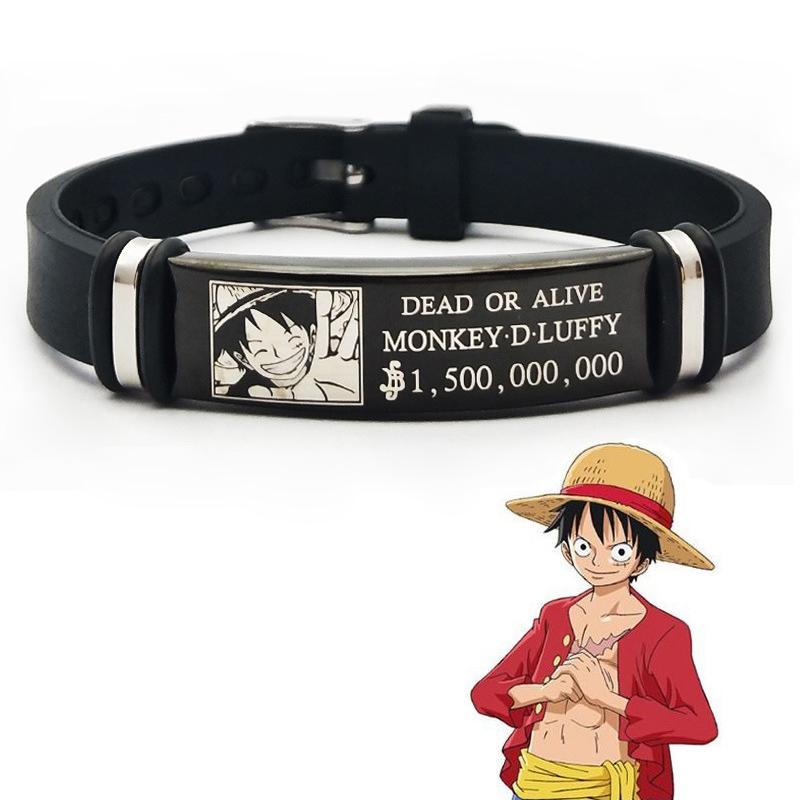 One Piece Periphere Schmuckaccessoires Kreativ Luffy Zoro Die Gleichen Geschenke Armband Cartoon gesucht Cosplay Armband Für Frauen Männer Zubehör gray