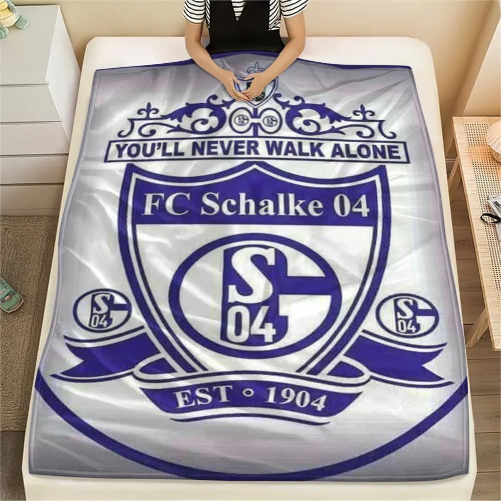 1 Stück Schalke 04 Aufdruck Flanelldecke, Hohe Qualität, Bequem für alle Jahreszeiten, Heimdekoration, Wärme und Komfort, Perfekt für Weihnachtsgeschenke147 80cm x 120cm