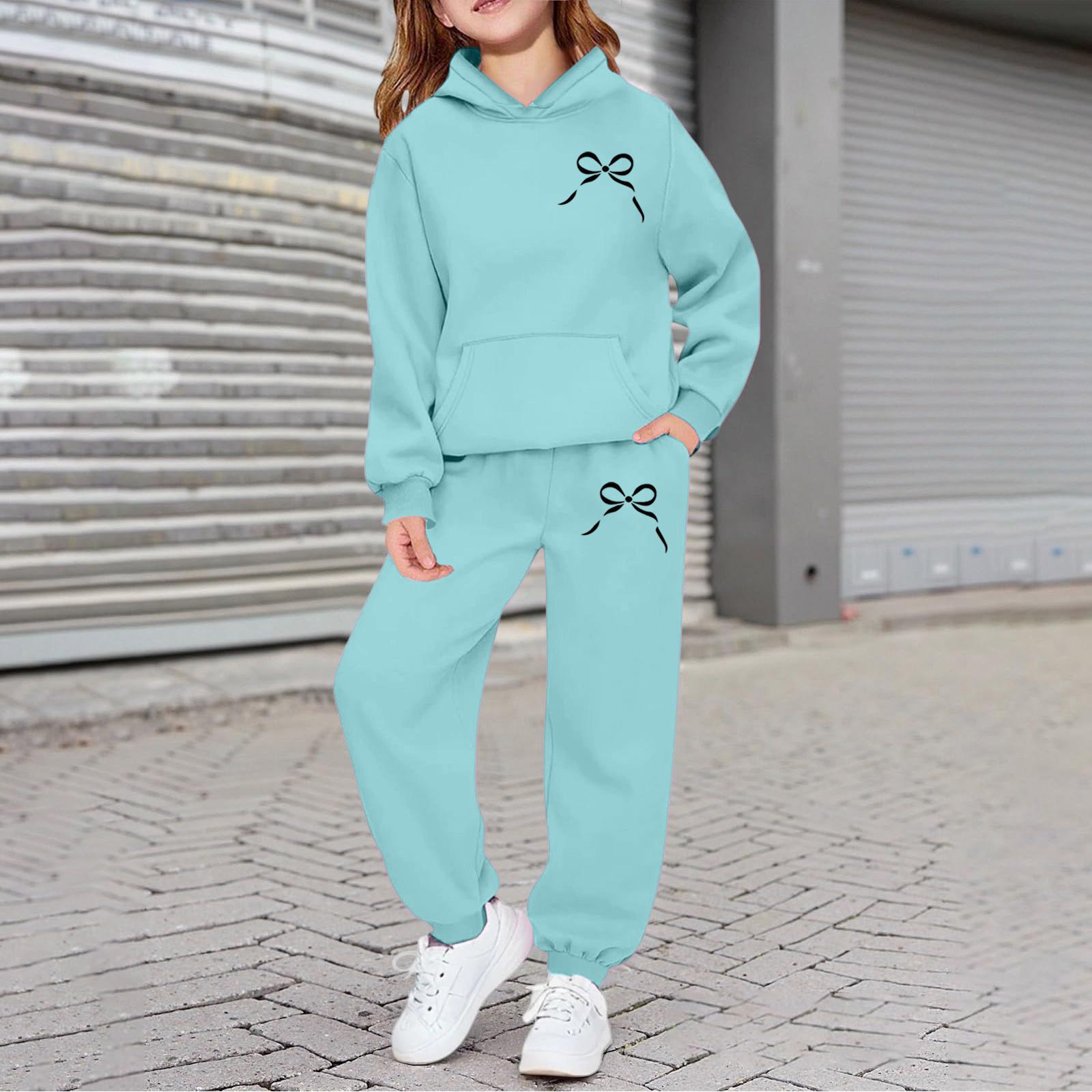 Jungen Mädchen Trainingsanzug Kleidung Kapuzenpullover Jogginghose Trainingsanzug Set Mode Outfit 150