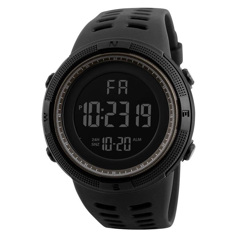 Trendiger Unisex-wasserdichter Wecker, hochwertige Damen-Multifunktionsuhren, digitale LED-Uhr, Chrono, Outdoor, 5 Bar, Herren, Militär, Sport kaffeebraun