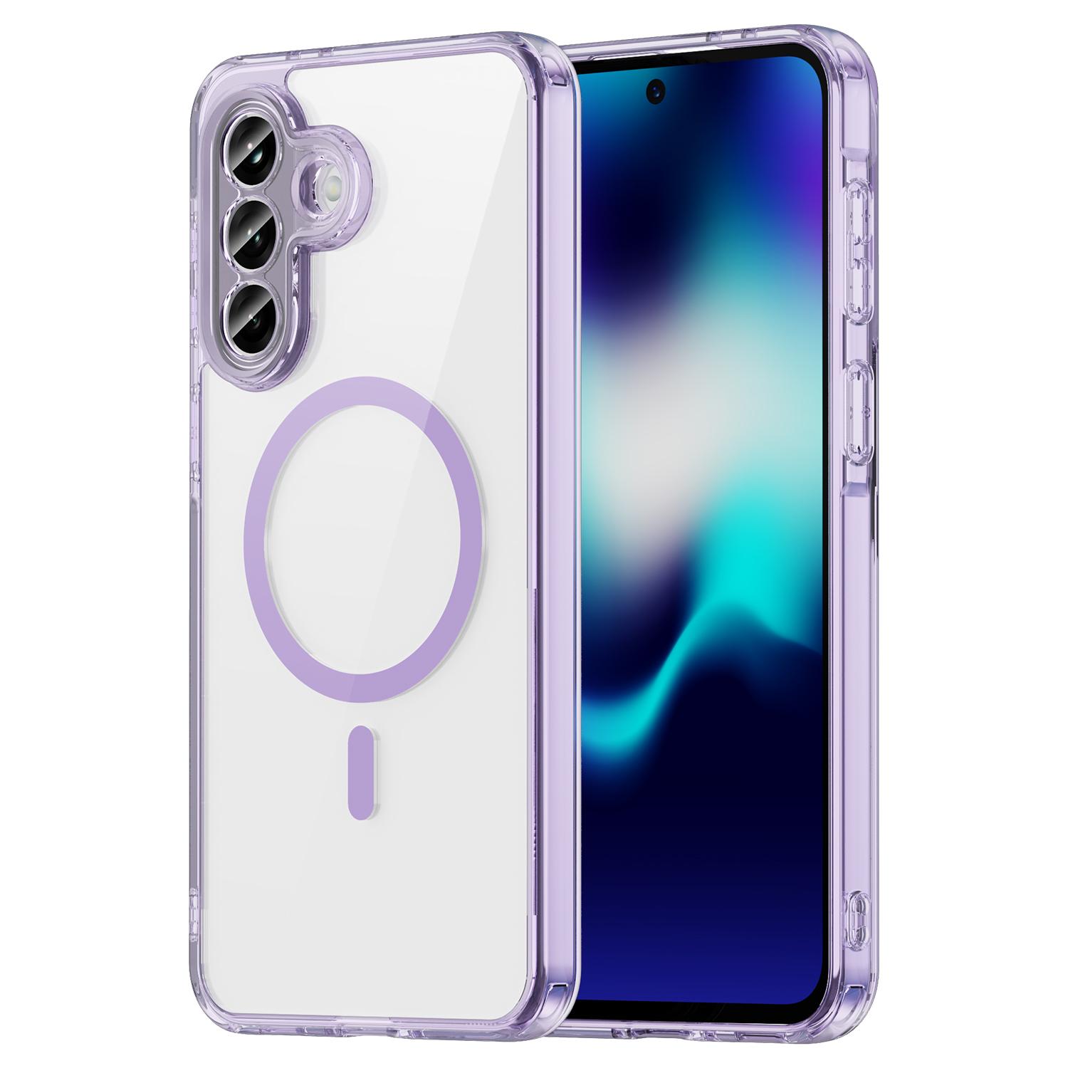 Samsung Galaxy A57 5G Klare Handyhülle, Nicht vergilbende Magnetische Handyhülle für Samsung Galaxy A57 5G violett